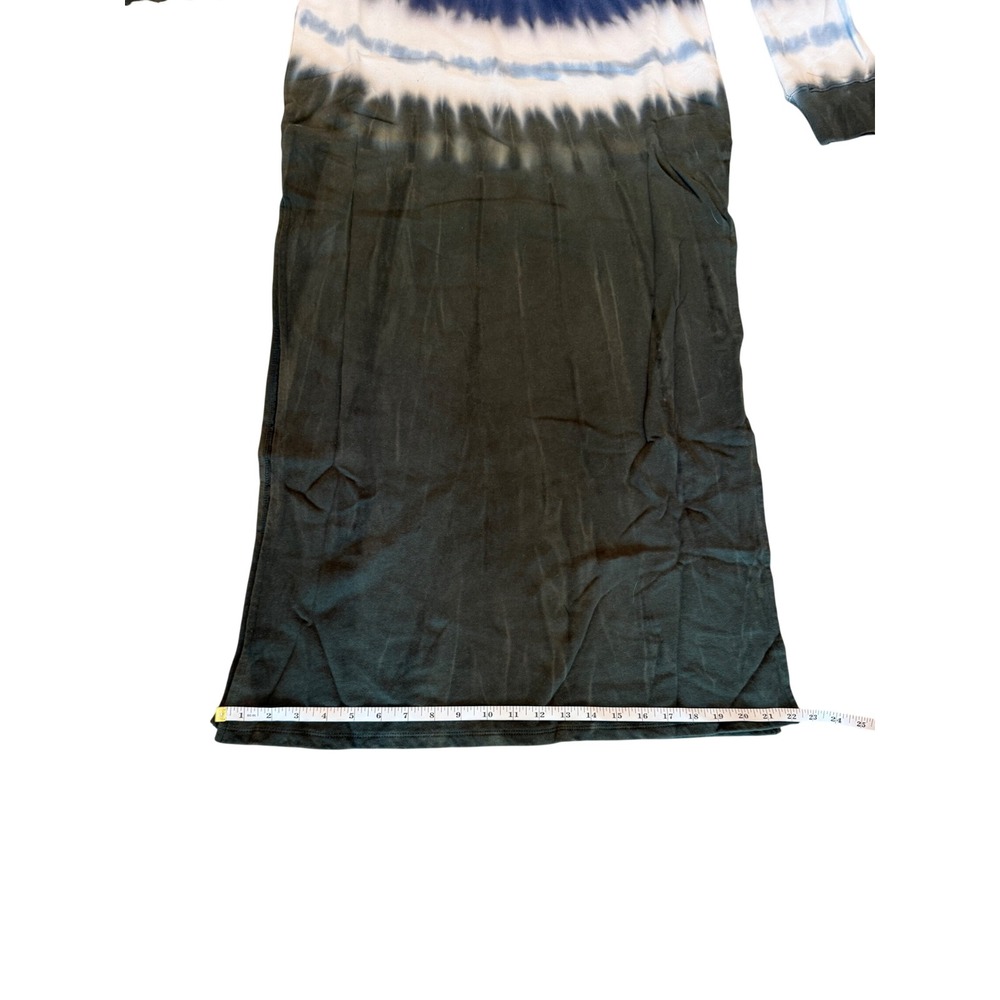 Z Supply Black Iris Tie Dye Ruffle Maxi Dress Long Sleeve Navy Olive NWT‎ S - Picture 6 of 8